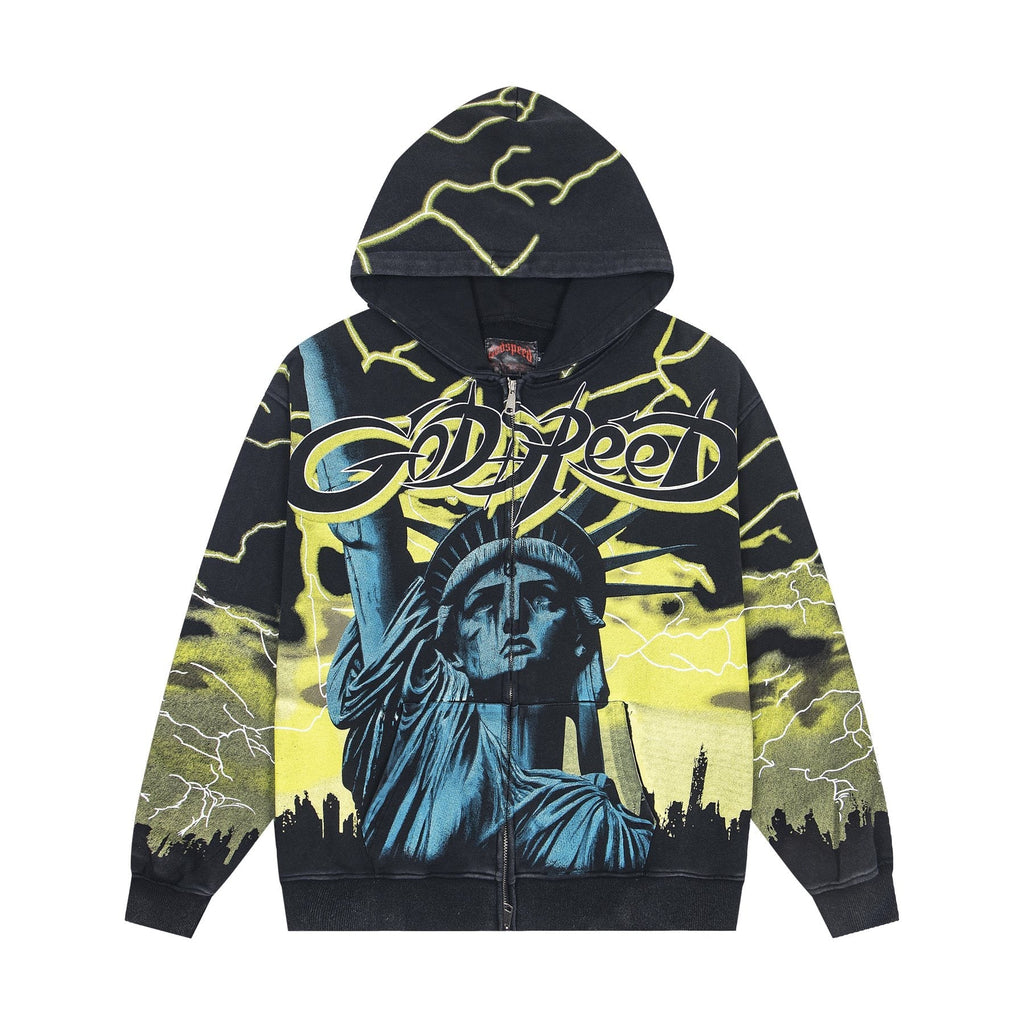 Godspeed Out of Many One All-Over Print Zip Hoodie